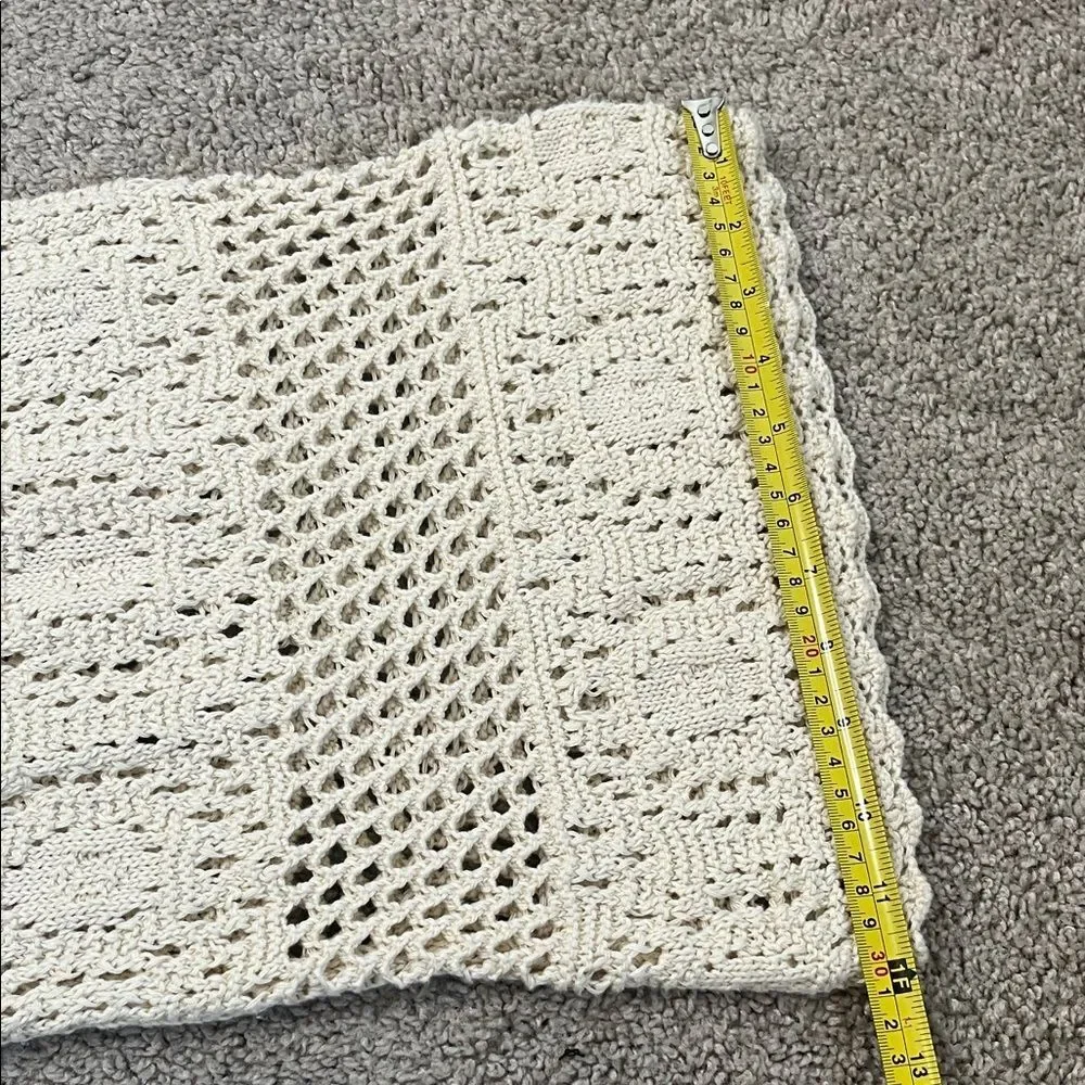 Aerie Cream Crochet Wide Leg Party Pants Swim Coverup Beach Festival Resort